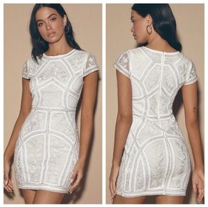 Lulus Spread Your Shine White Sequin Embroidered Bodycon Dress